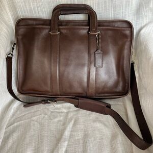 Coach Embassy Leather Briefcase Messenger Bag - Brown
